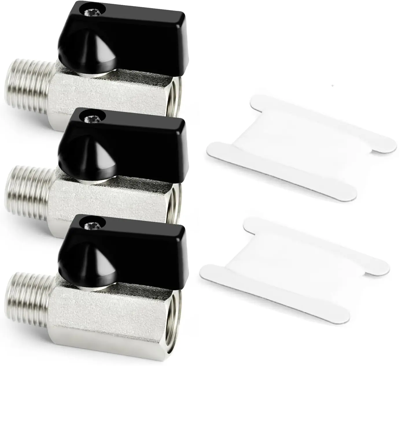 3-piece set of 1/4 inch brass mini ball valves, suitable for waterway control, quick opening handle flow control valves, compatible with reverse osmosis systems, pipelines&irrigation