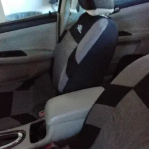 5 Seats Car Seat Covers Universal 1 Set, for Front & Rear Seats, Stylish Polyester Fabric Car Seat Protectors with Embroidered Logo, Airbag Compatible, Fits Most Autos SUVs Vans Trucks, Red Gray Blue Black Car Seat Covers, Car Interior Accessories Outdoor