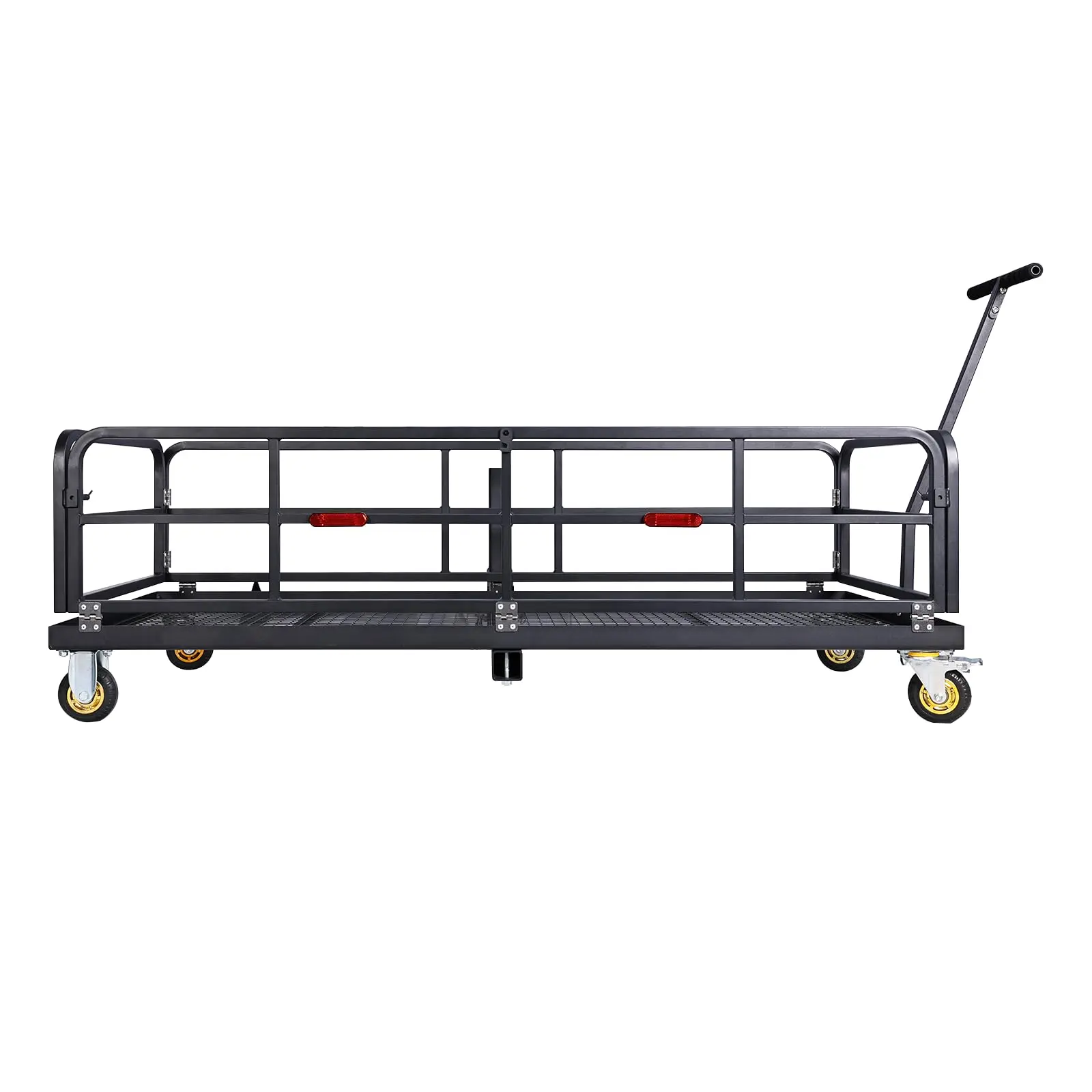 Garvee 750 LBS Heavy Duty Folding Hitch Cargo Carrier with Handle and Wheels, 2" Hitch Receiver Rear Luggage Rack Basket for SUV, Pickup Truck, Camping & Travel, 60" x 24" x 13.8", Black