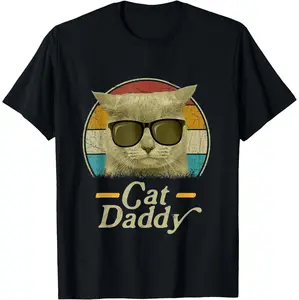 Retro Cat Daddy 80s 90s Style Sunglasses T-Shirt