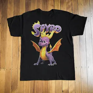 98 Spyro The Dragon Black T-Shirt Unisex Fashion Clothing for Men & Women