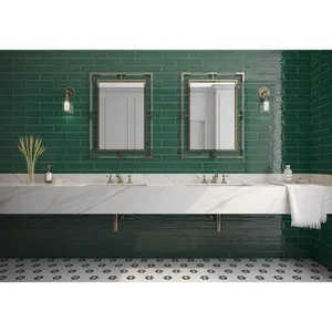 Chanelle Emerald Green 3x12 Ceramic Tile Glossy Sample