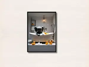 Kaws Hypebeast In Bathtub Poster, Kaws In Tub, Hypebeast Figure Art Print, Washroom Wall Decor, Graffiti Kaws Wall Art, Digital Download