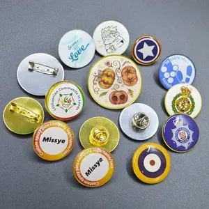 BOC Custom logo/picture/photo/name/text epoxy domed pins personalized metal badges lapel pins