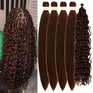 Brow Braiding Hair Pre stretched Curly Braiding Hair for Boho Braids Color 30 Knotless Hypoallergenic Ez Braids