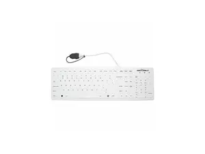 Seal Shield Seal Silk Pro SWK104 Keyboard - Cable Connectivity - USB Interface - Windows 11 - PC - Mechanical Keyswitch - White