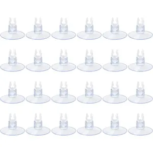Aquarium Suction Cups for Fish Tank Airline Tubing, with 3/16" Air Hose Holder Clips, 24pcs Clear