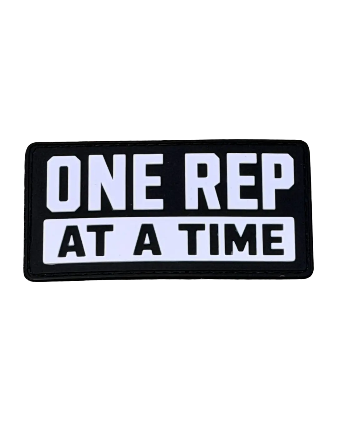 "One Rep At A Time" Hook and Loop Backpack Patch, Embroidered Tactical Patch