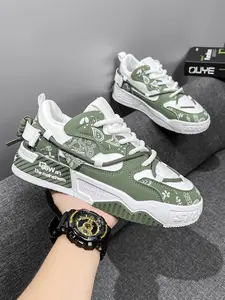 Men's Fashion Skate Shoes, Breathable Running Shoes, Outdoor Mesh Casual Sneakers, Lace-Up Vulcanized Sports Shoes for Men