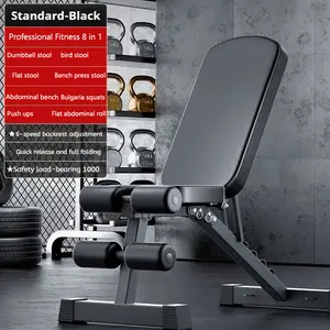 8-in-1 Foldable Weight Bench Multi-Functional Dumbbell Sit-Up Bench for Home Gym Adjustable Full Body Strength Training Glutes Workout Equipment