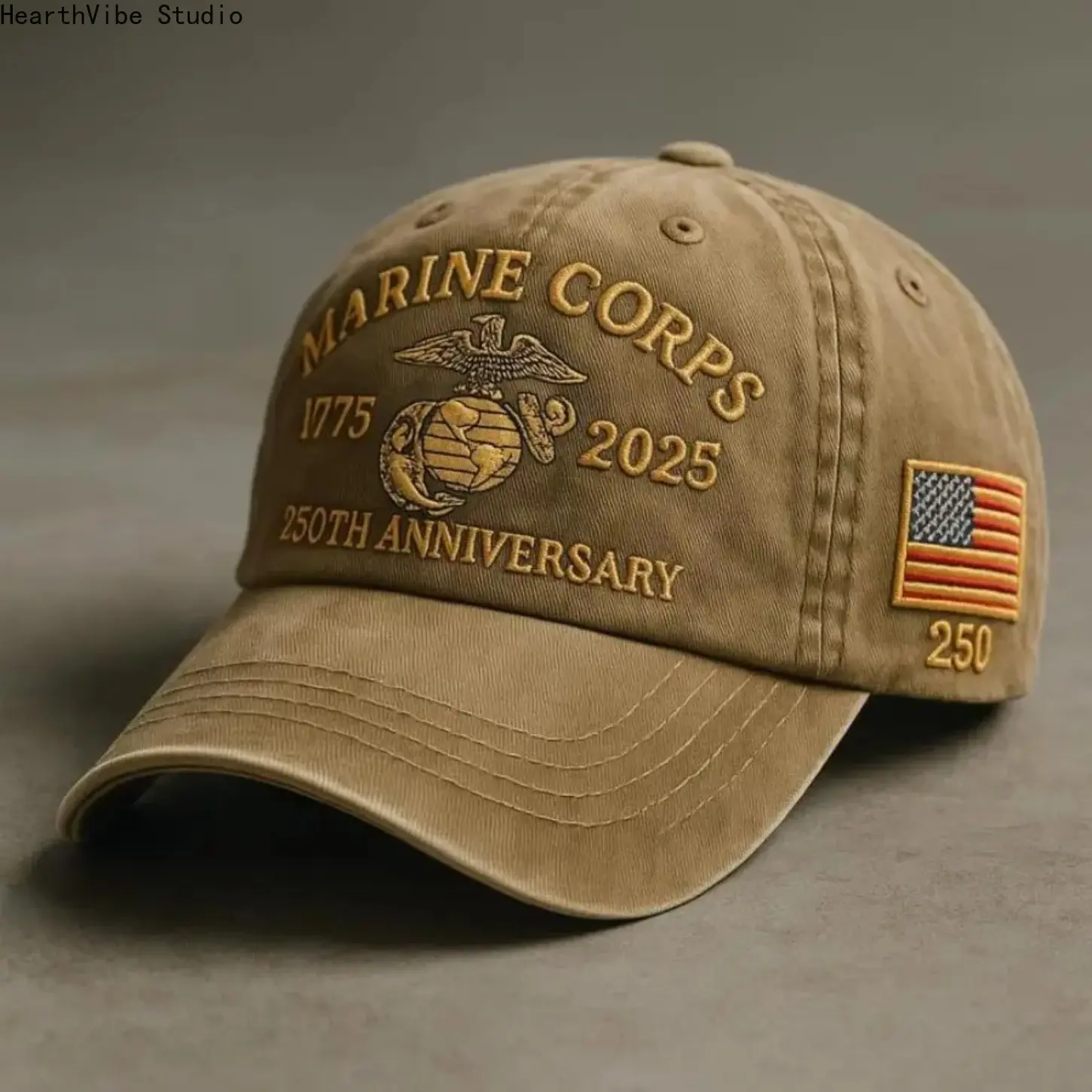 2026 Men's Marine Corps 250th Anniversary Commemorative Baseball , 250th Anniversary Tribute Washed  Retro Marine Corps Veteran  4-pack men modern cap
