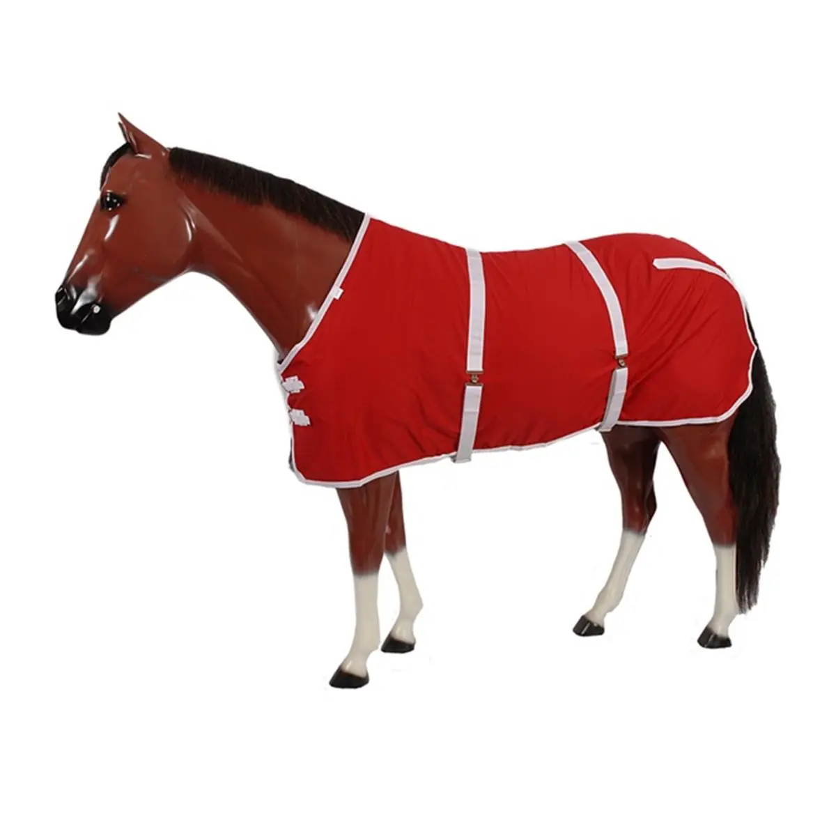 Jacks 10549-BK-WH-76 76 in. Poly-Cotton Equestrian Day & Nite Dress Sheet - Black & White, Contoured Rump, Open Front 2-Buckle Closure, Smooth Finish, Cool Evenings Use, Durable, Machine Washable, Horsewear & Bandaging, Wear-Resistant, Cooling