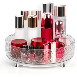 360? Rotating Makeup Organizer, 11'' Lazy Susan Perfume Organizer Tray, Spinning Skincare  Storage Organizer for Vanity, Dresser and Bathroom Countertop (Clear)