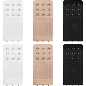 3Hooks Bra Extenders for Women, 6Pcs Adjustable Back Bra Strap Extender, Women's Elastic Comfortable Elastic Bra Strap Extenders for Plus Size