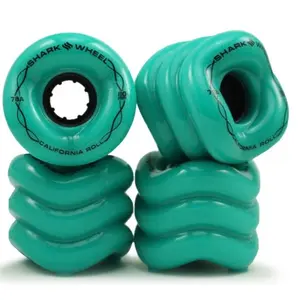Shark Wheel 60mm 78A Turquoise California Roll for Rough Terrain Approach Angle Lasts Longer Better Slide Control Lightning Fast