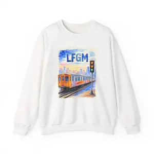 Trendy Urban 7 Train Mets Crewneck Sweatshirt, Stylish Sportswear, LFGM Design, Casual Everyday Wear