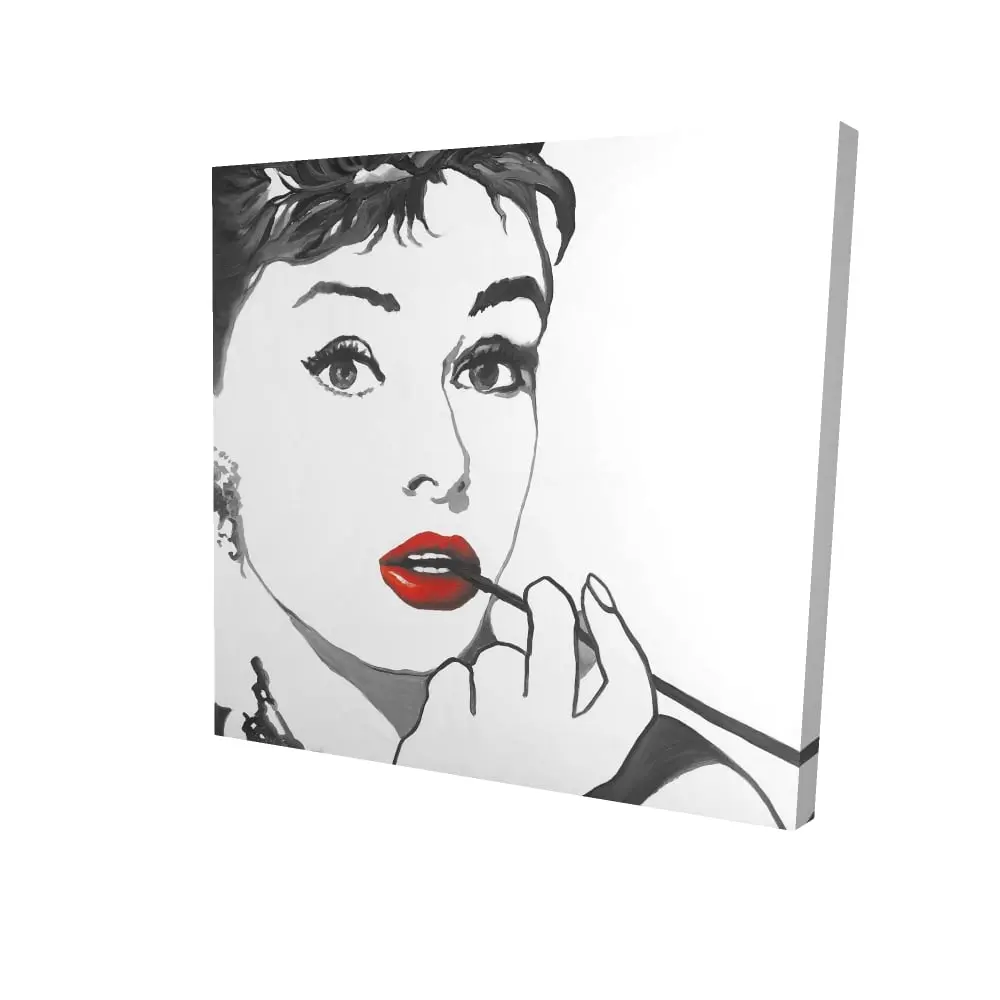 Begin Home Decor 2080-2424-FI19 24 x 24 in. Audrey Hepburn Outline Canvas - White Beauty Wall Art Decor