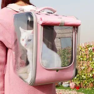 Pet Bag Cat Go Out Portable Backpack with Transparent Window Ventilation Design for Comfortable Travel and Outdoor Adventures