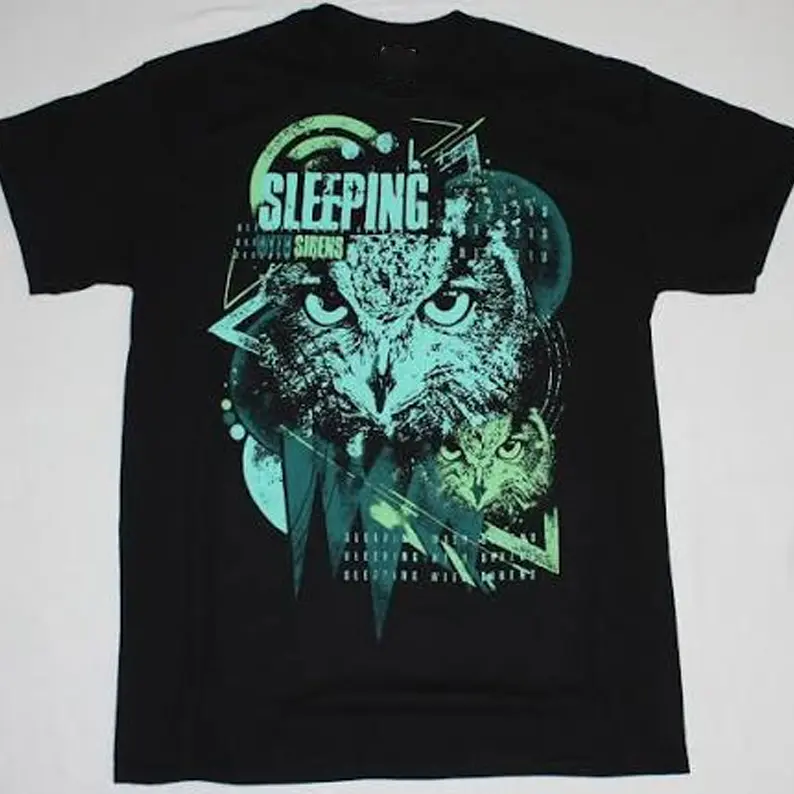 SLEEPING WITH SIRENS OWL POST HARDCORE PIERCE THE VEIL OF MICE&MEN NEW BLACK T-SHIRT