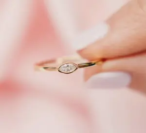 Dainty Sparkler Ring 925 Silver Stacking Rings