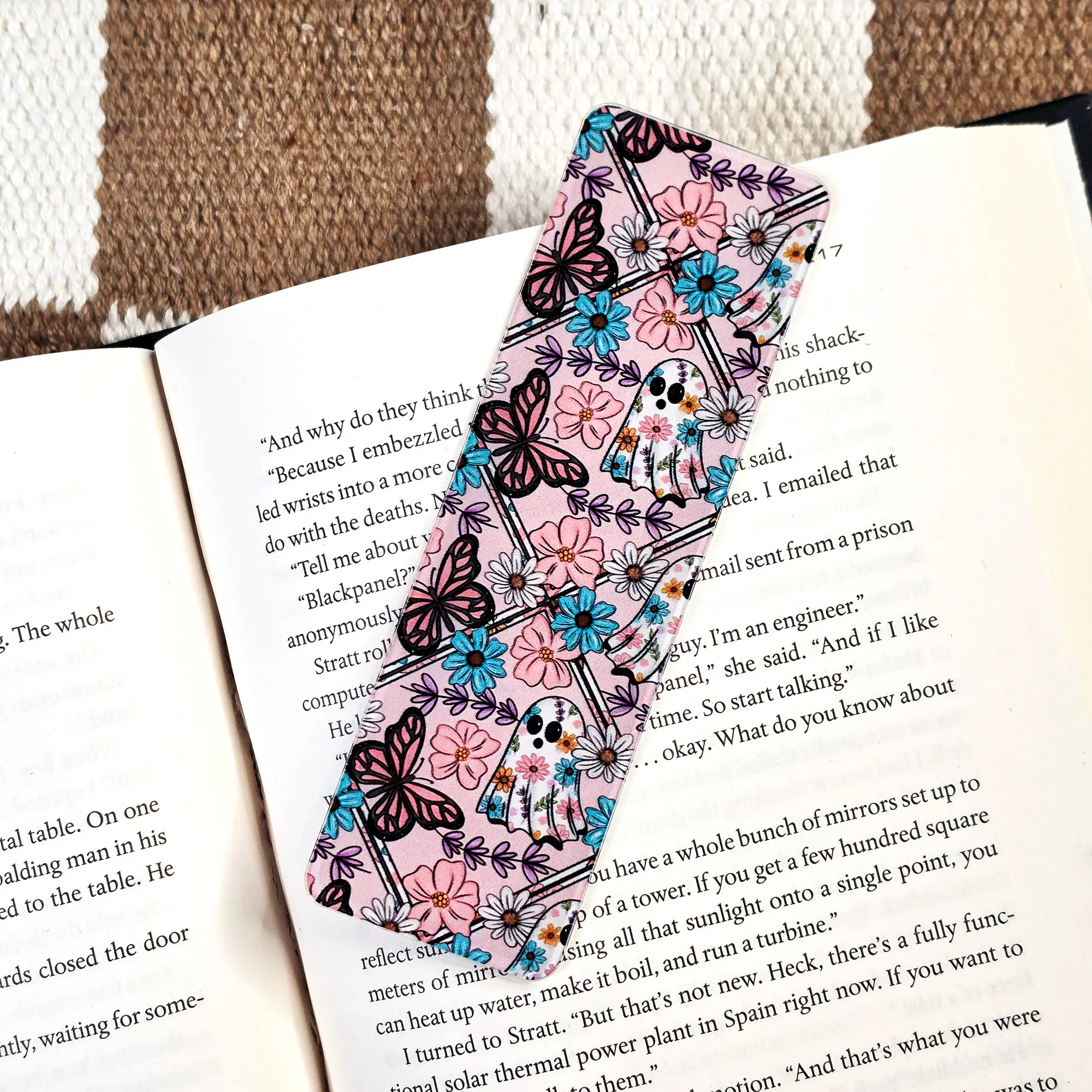 Blooming Boo - UV Printed Acrylic Bookmark