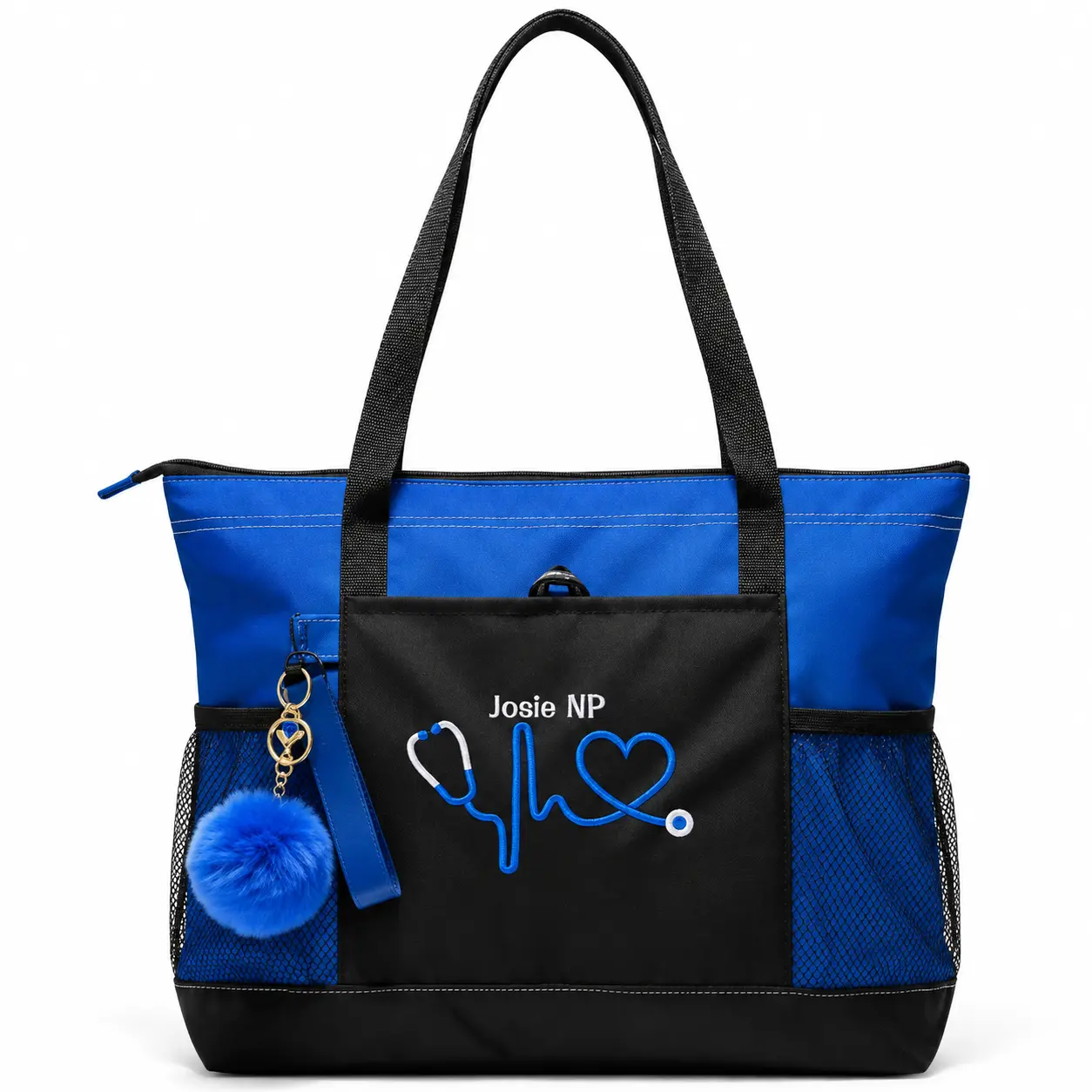 Women's High-Capacity Workday Shoulder Tote Bag - Personalized Embroidered "Proud to Be a Nurse", Durable Fabric Gift for RN/LVN/CNA for Nurse Week