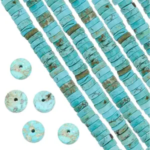 Natural Howlite Heishi Beads 8mm – 122pcs Flat Round Gemstone Spacer Beads for Jewelry Making