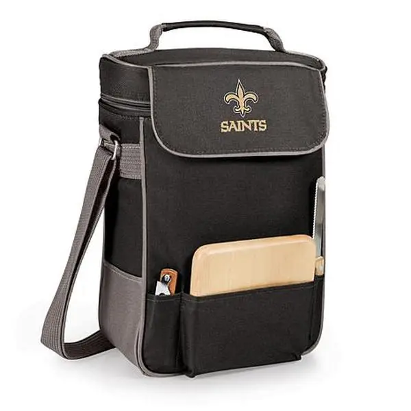 Football Fan Shop Picnic Time Duet Wine and Cheese Tote - New Orleans Saints
