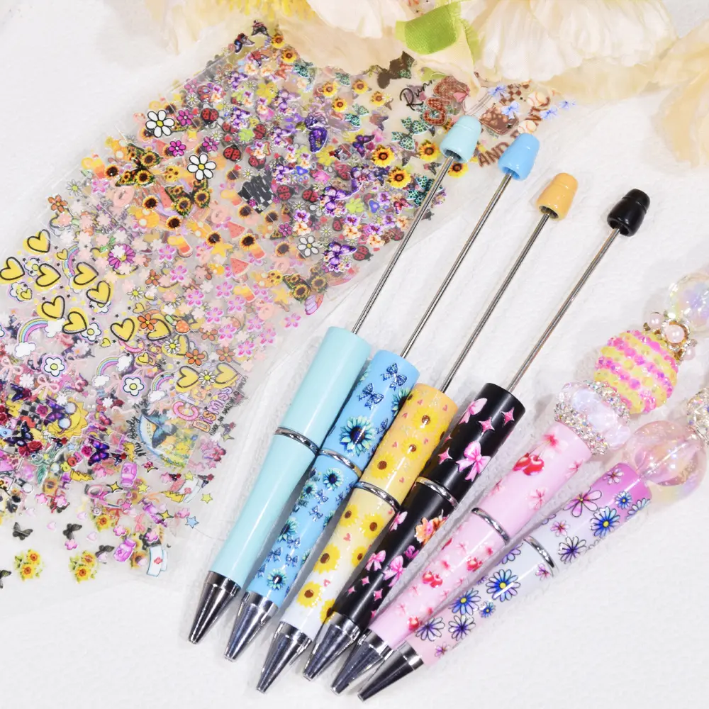 72pcs Character-Based UV DTF Bead Pens & Wraps Scrapbooking Kit, Creative Craft Set for DIY Scrapbooking, Summerwins Gift for Craft Enthusiasts, Crafts Kit