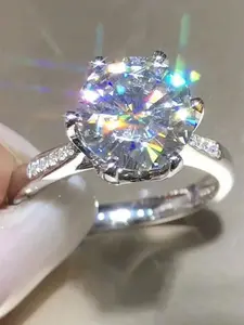 1 PC Gorgeous Cubic Zirconia Elegant Ring Fashion Engagement Rings For Women For Wedding Engagement Party Jewelry Valentine's Day Gift
