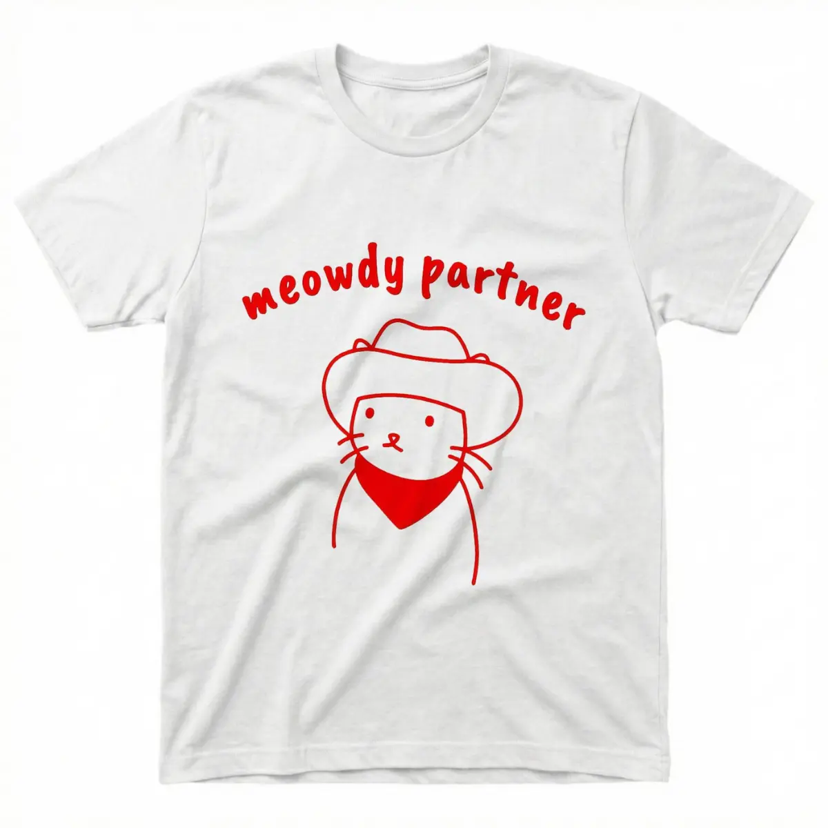 Meowdy Partner Cat Cowboy Graphic T-Shirt, Funny Western Acid Wash Tee, Vintage Oversized Streetwear Cat Lover Gift Top