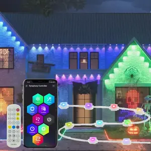 RGB Permanent Outdoor Lights, IP67 Waterproof Smart LED Eaves Lights, 3-Way Control (APP/Voice/Remote) for Christmas, Holiday & Year-Round Home Decor