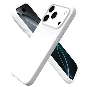 Compatible with iPhone 17 16 15 Series Case, Slim Liquid Silicone 3 Layers Full Covered Soft Gel Rubber Shockproof Phone Case, Protective Cover with Anti-Scratch Microfiber