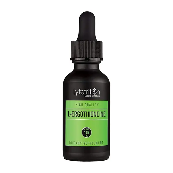 LYFETRITION L-Ergothioneine Liquid Vitamin Supplement, 540 mg, 4 Oz, Quick Absorption, Non-GMO, GMP Certified, Third Party Tested, Cruelty Free, US Made, Gluten-Free, Youth & Brain Health Support, Metabolism Booster