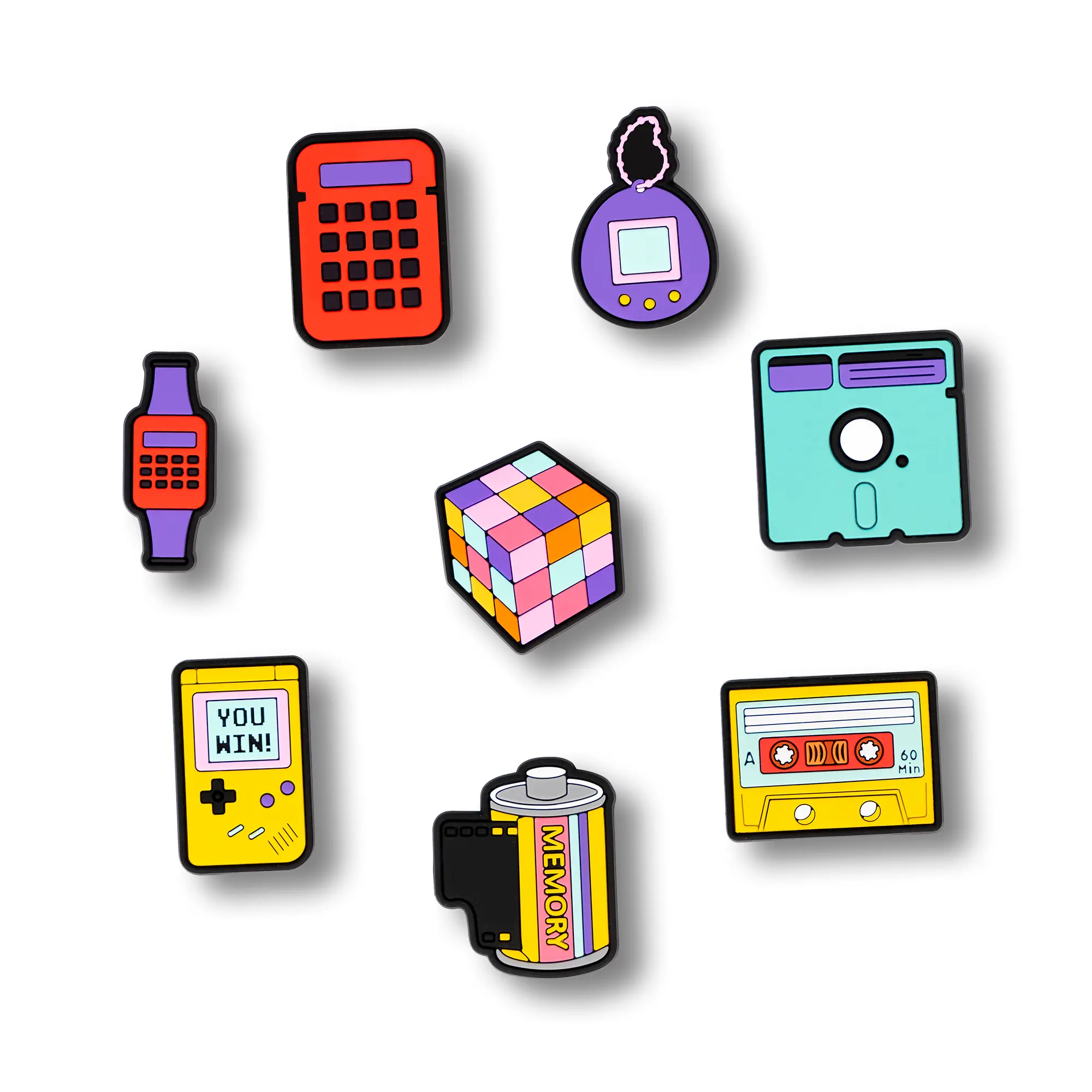 90s Shoe Charms 80s 8PCS Shoes Charms PVC Cute Clog Pins Accessories Party Favors Birthday Gifts Holidays Decoration for Boys Women Girls