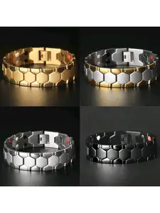 European and American men's detachable magnetic bracelet, stainless steel hexagonal energy bracelet with beads