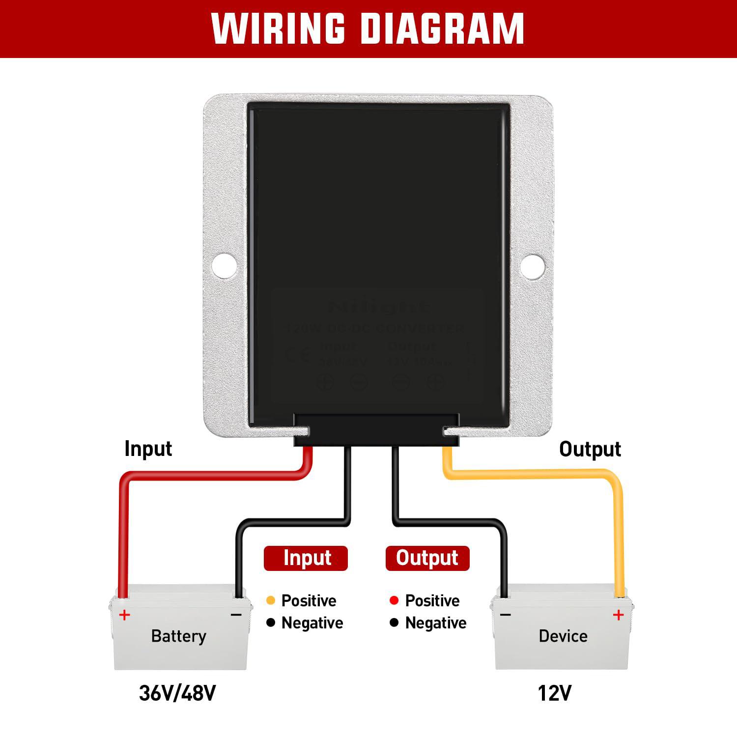 36V/48V to 12V Voltage Converter 240W 20A Regulator Step Down to 12VDC Waterproof DC Convert Reducer Power Supply Transformer Module