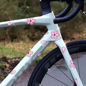20 Japanese Cherry Blossom Stickers, Waterproof Sunscreen DIY Decorations, Car Scratch Cover, Bicycle Motorcycle Helmet