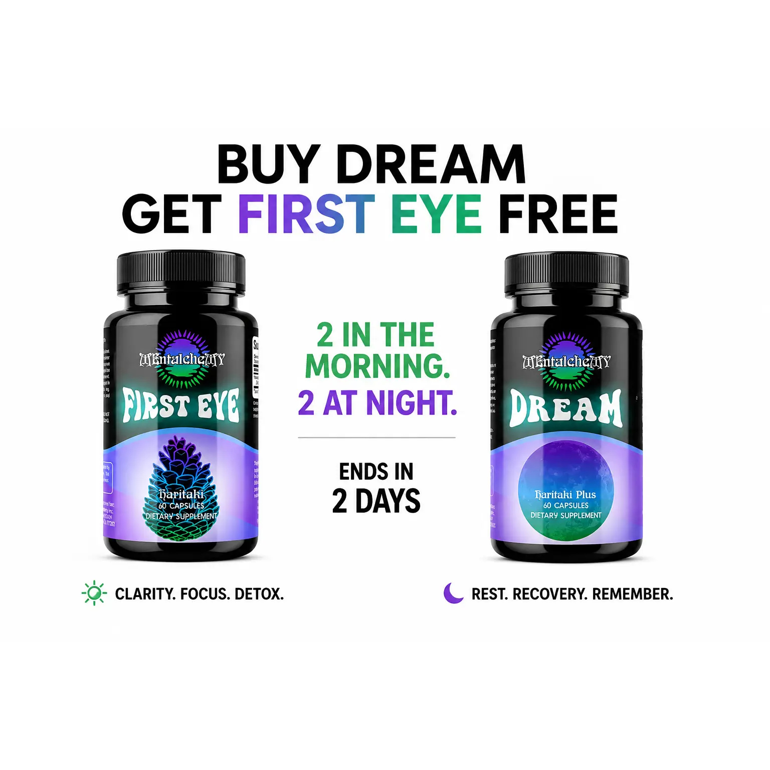 Mentalchemy Dream Time Haritaki Supplement for Lucid Dreaming & Astral Awareness - 60 Capsules for Enhanced Dream Recall & Subconscious Guidance