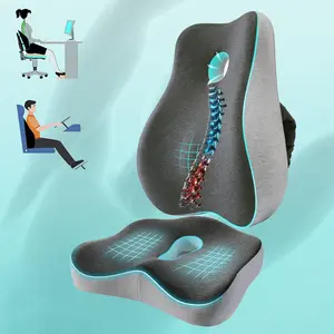 Lumbar pillows and cushions for office chairs and car seats, contoured for optimal comfort, with removable breathable covers to increase seat height, perfect for home, office, and car, Padded Seat Backrest