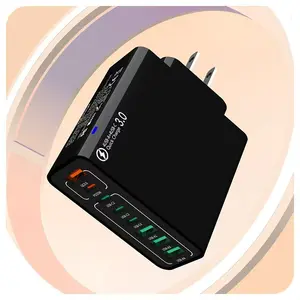 8 in 1 Waterproof Ports USB Fast Charger, Travel Phone Charger Plug Outlet,Multiple Fast Charging Station, with 4 Type C and 4 USB Ports for Home Office Travel