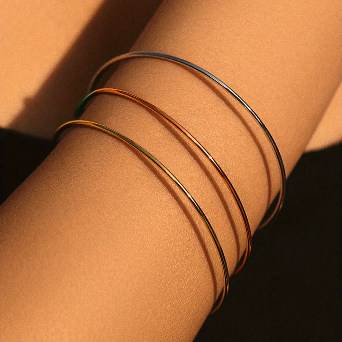 Women's Minimalist Stainless Steel Circle Bracelet - Fashionable, Versatile Costume Jewelry Accessory for Daily Wear,summerwins