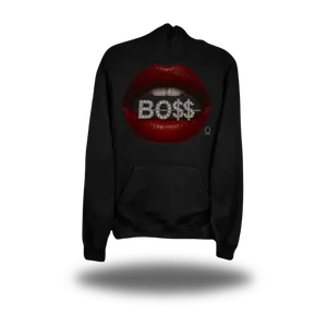 BOSS LIPS BLACK HOODIE
