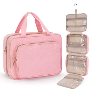 Large Capacity Toiletry Bag with Hanging Hook Travel Bag Waterproof Makeup Cosmetic Bag Organizer for Shampoo Perfume Christmas Gift for Women