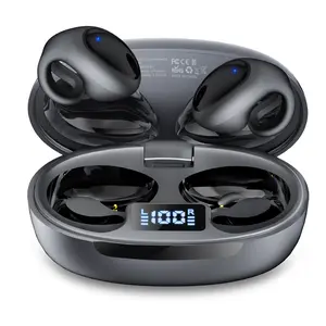 No-Pain Open-Ear Earbuds – 42H Battery, Sweatproof, Perfect for Running & Gym Audio Headphone traveling gadgets Headset Electronic Black