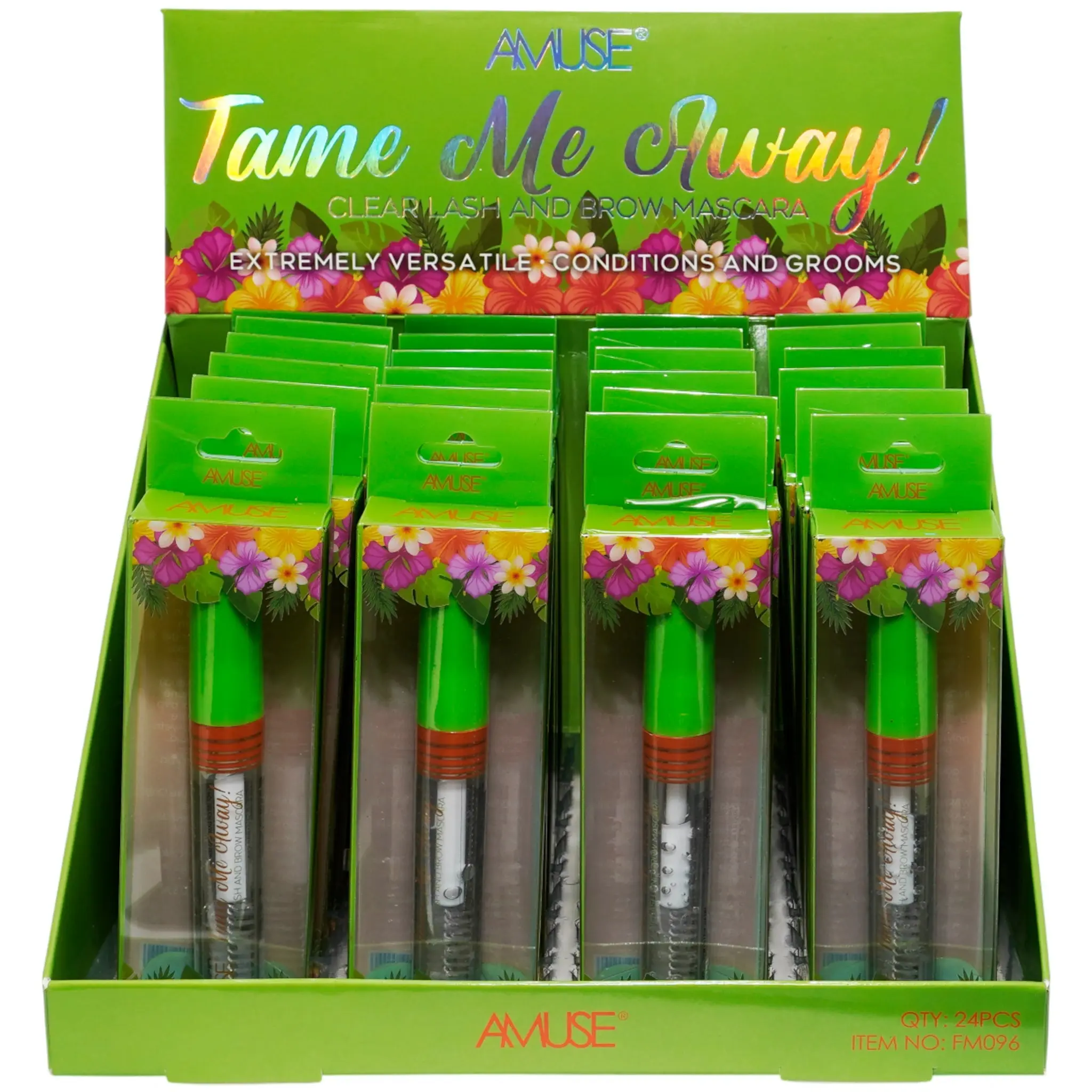Máscara de Pestañas Transparente y Marrón Tame Me Away! Amuse - Venta al por Mayor Display 24 Unidades (FM096)