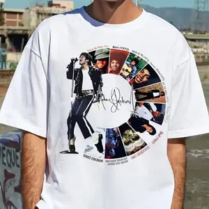 Michael Jackson Vintage T-Shirt - Retro King of Pop Graphic Tee for Men, 90s Music Fan Gift, Casual Crewneck Summer Top
