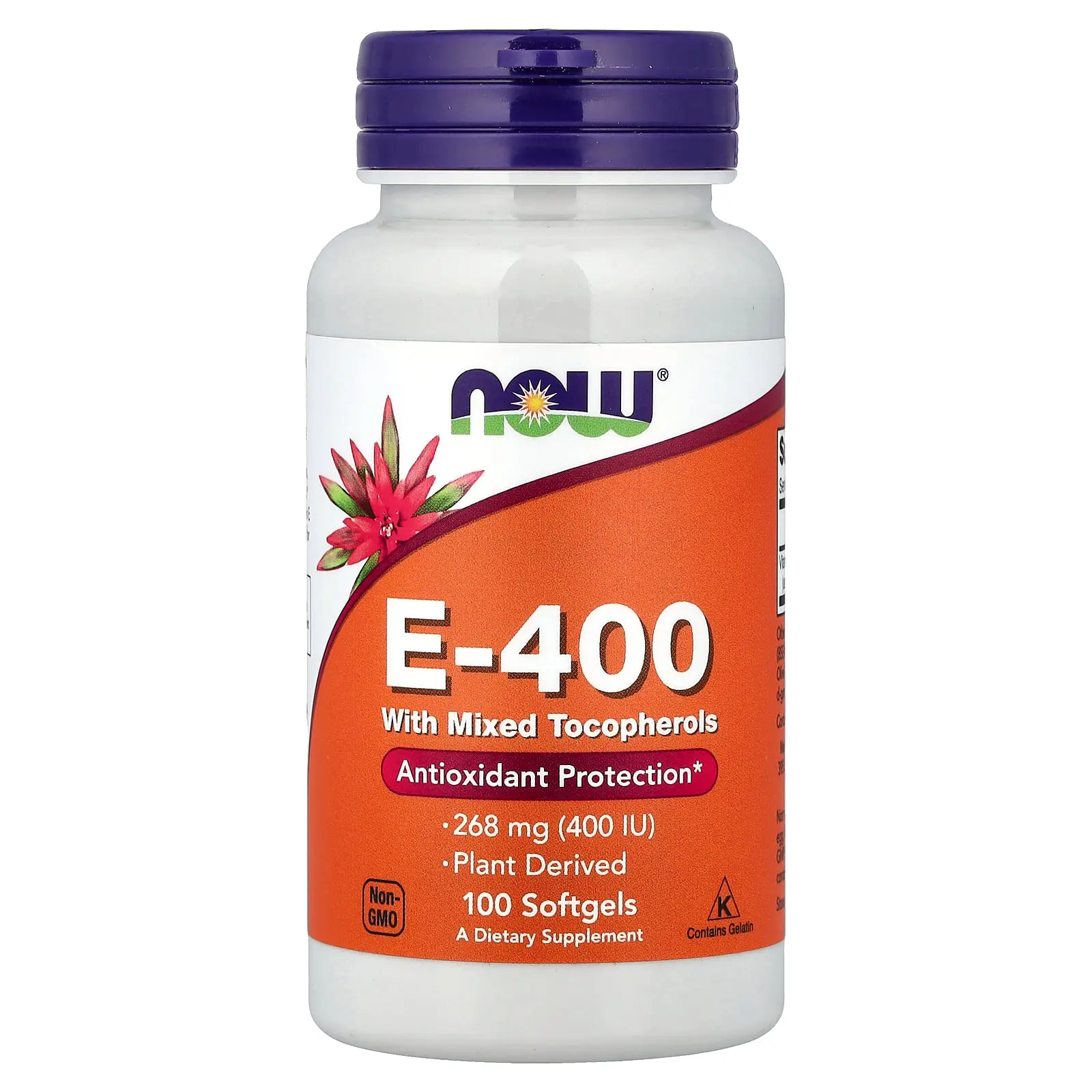 NOW Foods E-400 with Mixed Tocopherols, 268 mg (400 IU), 100 Softgels