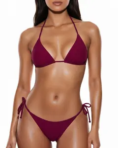 Two-Piece Triangle Bikini - Adjustable Tie Swimsuit