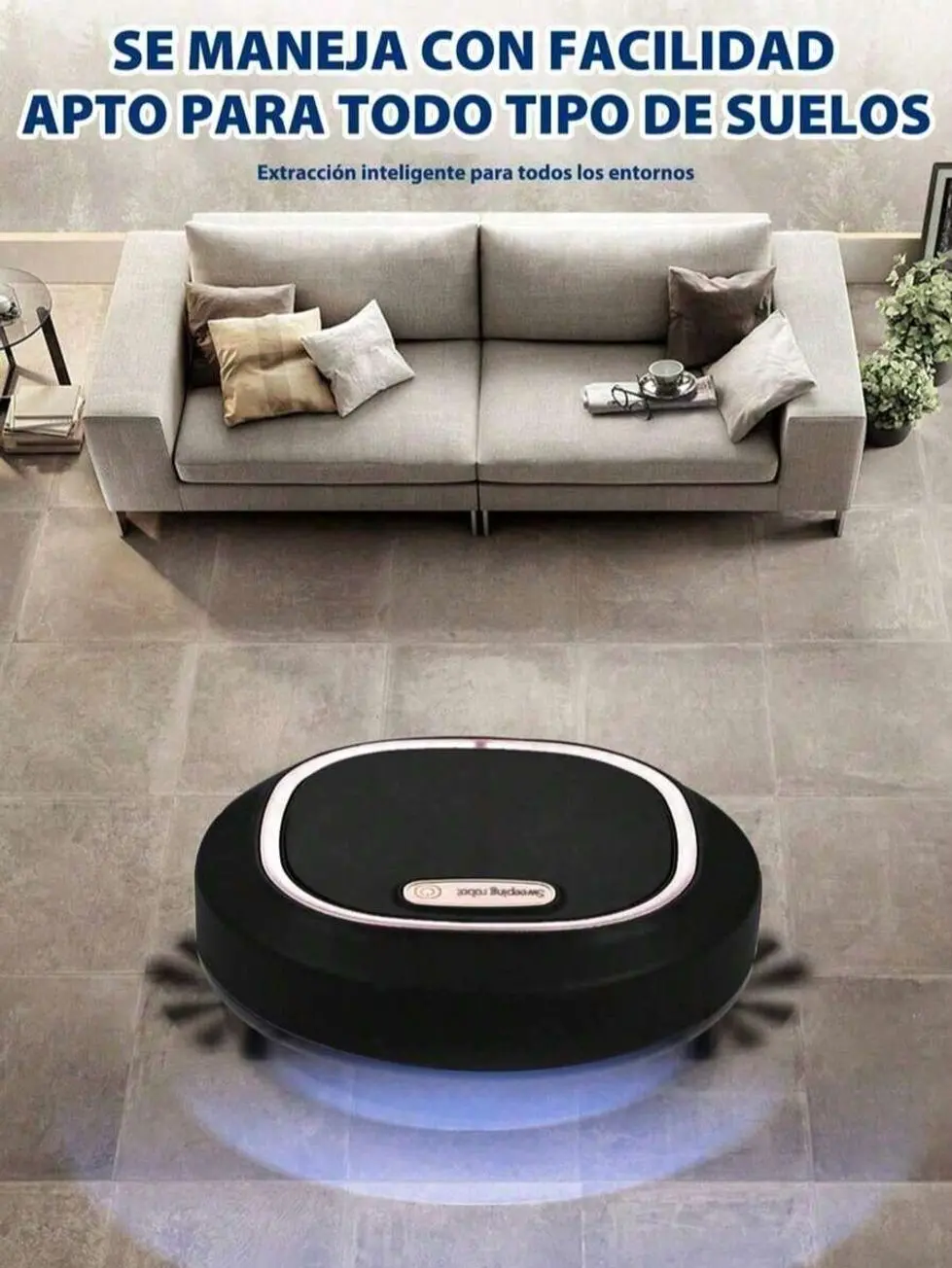Smart Robot Vacuum and Mop Combo, Automatic Sweeping Cleaner with USB Rechargeable Battery for Pet Hair, Hard Floors, and Carpets